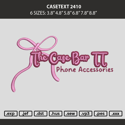 Casetext 2410 Embroidery Machine Design File 6 sizes