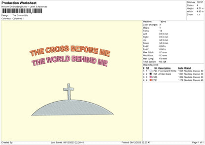 The Cross Embroidery File 6 sizes