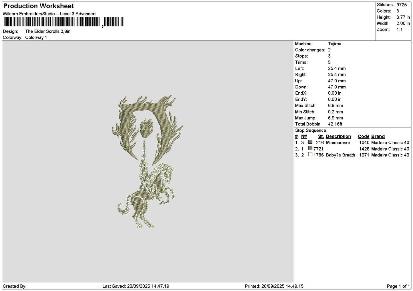 Horse 2109 Embroidery File 6 sizes