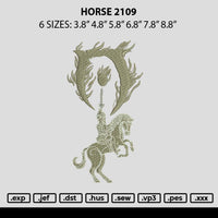 Horse 2109 Embroidery File 6 sizes