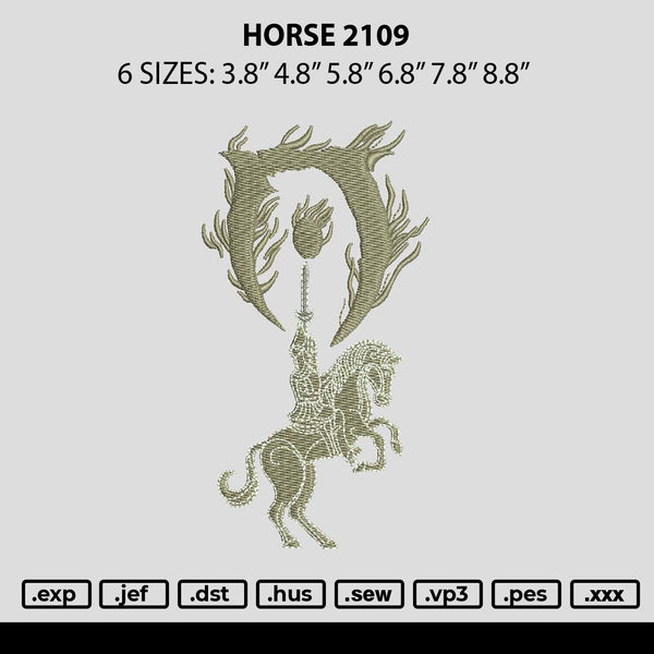 Horse 2109 Embroidery File 6 sizes