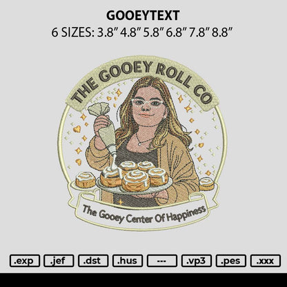 Gooeytext Embroidery File 6 sizes