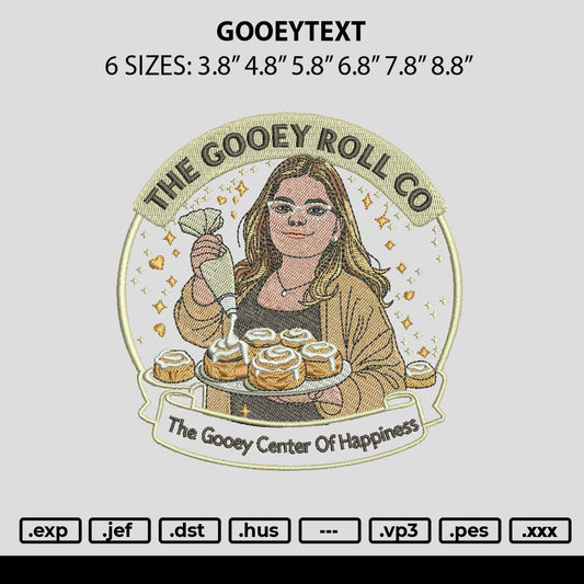 Gooeytext Embroidery File 6 sizes