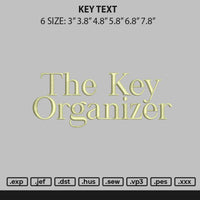 Key Text Embroidery File 6 sizes