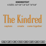 Kindredtext Embroidery File 6 sizes