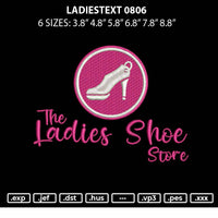 Ladiestext 0806 Embroidery File 6 sizes