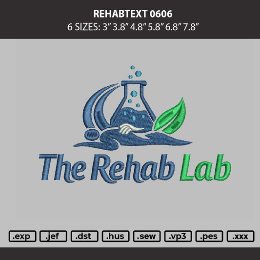 Rehabtext 0606 Embroidery Machine Design File 6 sizes