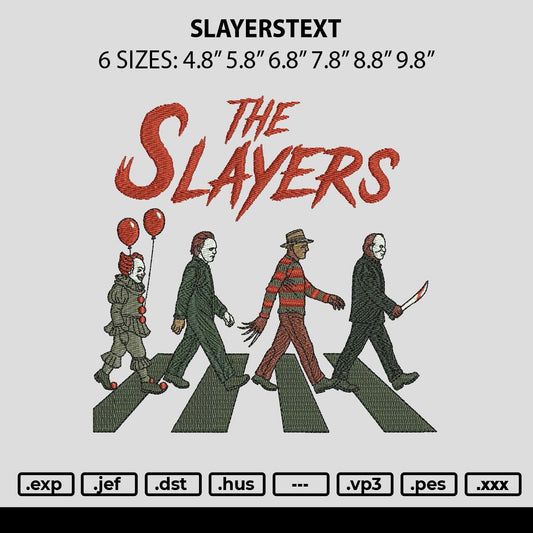 Slayerstext Embroidery File 6 sizes