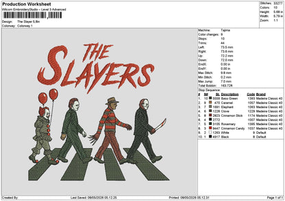 Slayerstext Embroidery File 6 sizes