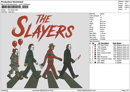 Slayerstext Embroidery File 6 sizes