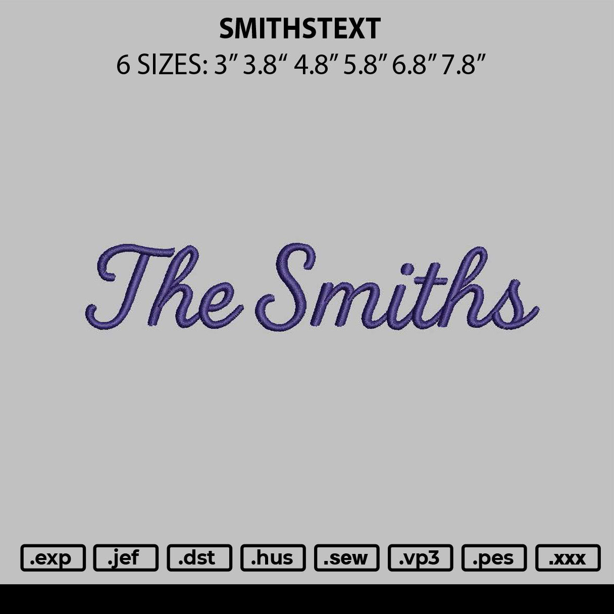 Smithstext Embroidery File 6 sizes