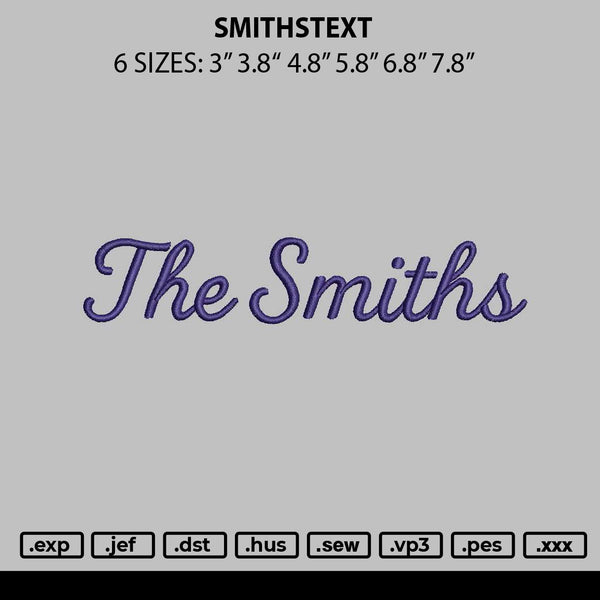 Smithstext Embroidery File 6 sizes