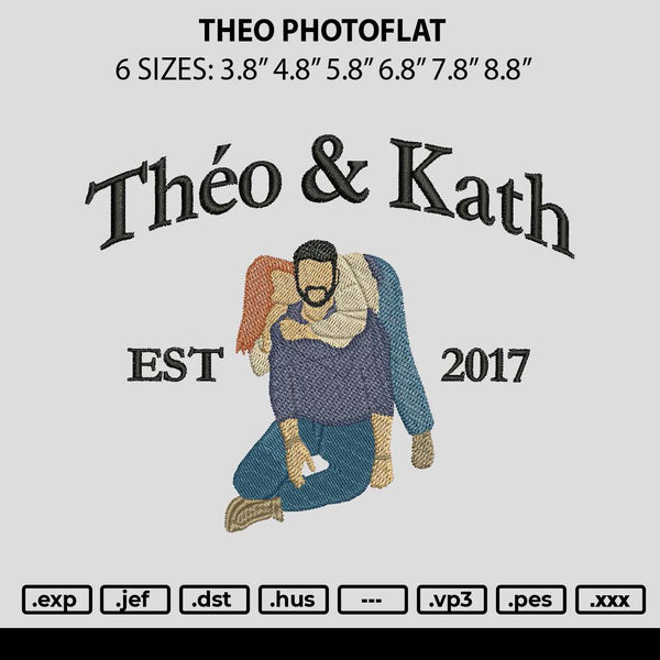 Theo Photoflat Embroidery File 6 sizes
