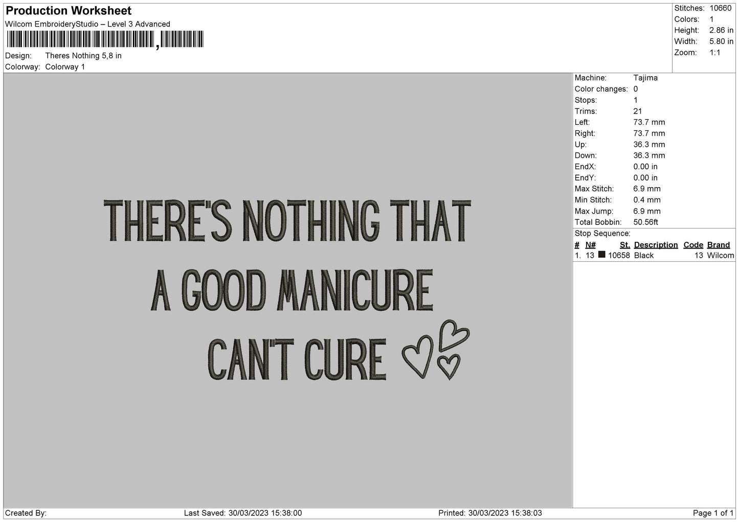 Theres Nothing Embroidery File 6 sizes