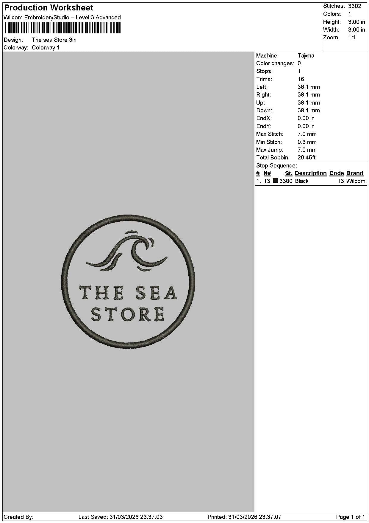 Theseatext Embroidery File 6 sizes