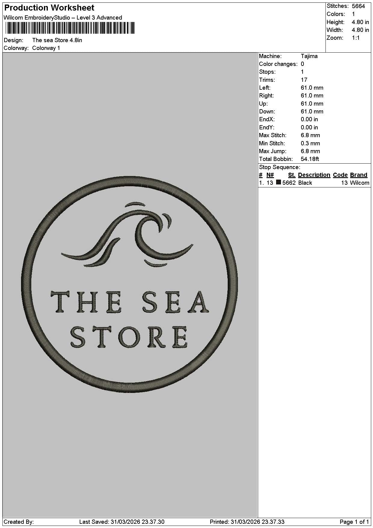 Theseatext Embroidery File 6 sizes