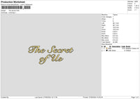 Secret Text Embroidery File 6 sizes