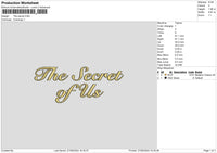 Secret Text Embroidery File 6 sizes