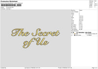 Secret Text Embroidery File 6 sizes