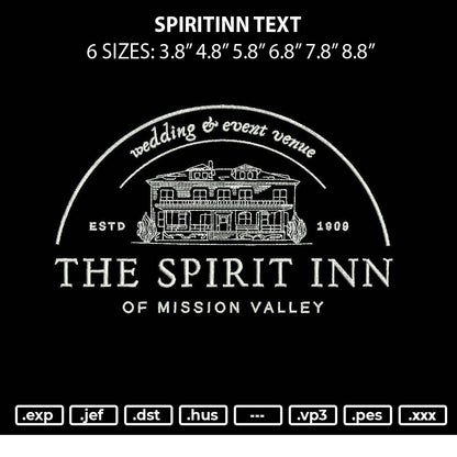 Spiritinn Text Embroidery File 6 sizes