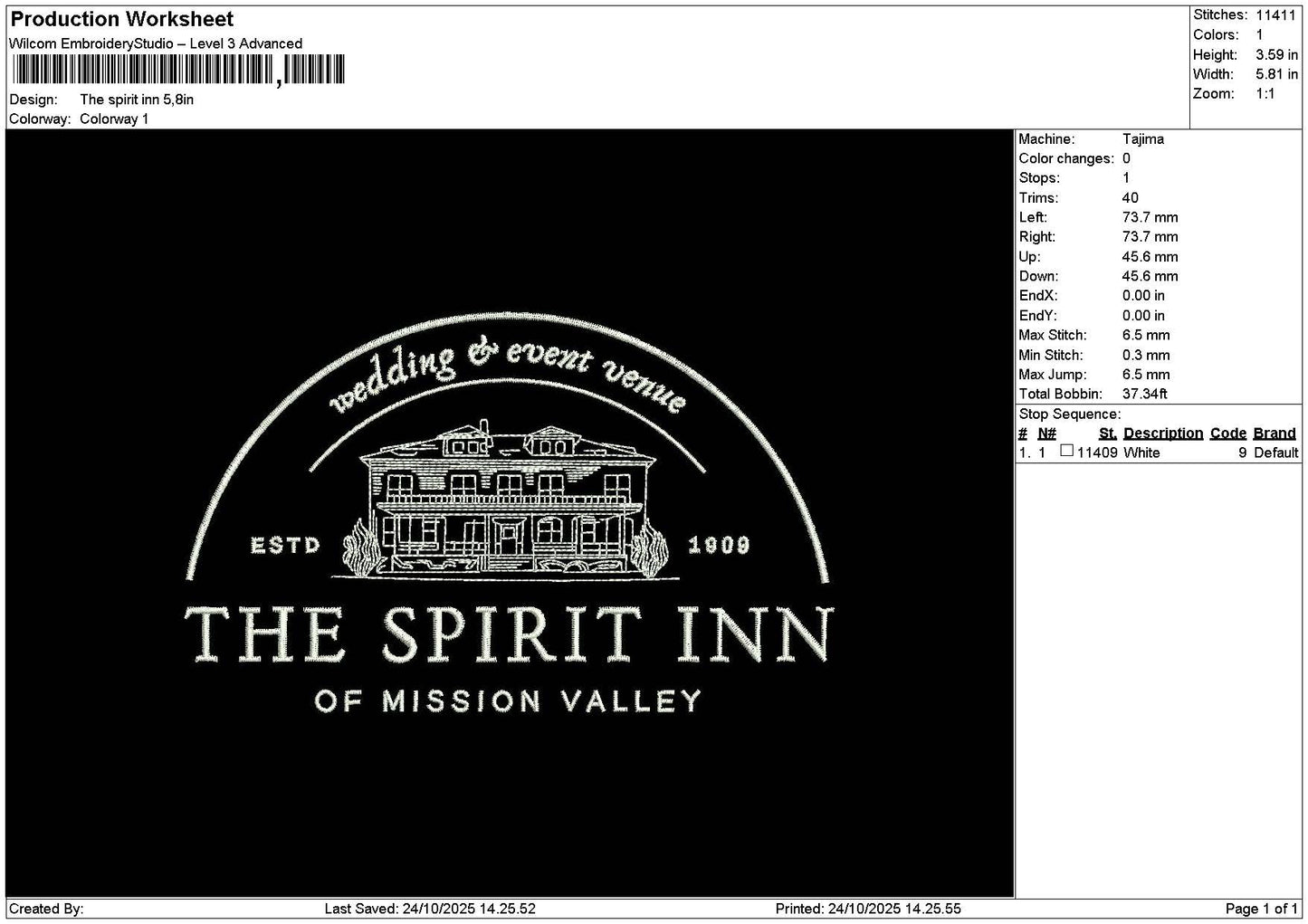Spiritinn Text Embroidery File 6 sizes