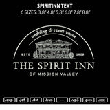Spiritinn Text Embroidery File 6 sizes