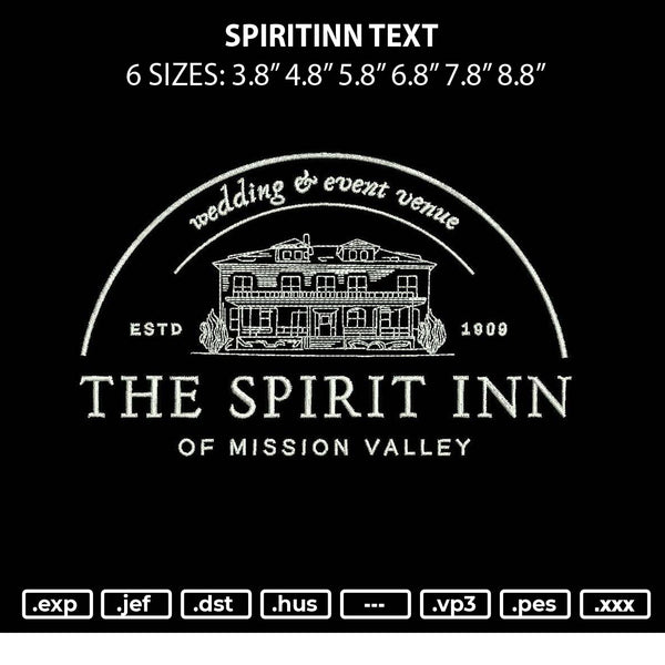 Spiritinn Text Embroidery File 6 sizes