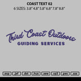 Coast Text 02 Embroidery File 6 sizes