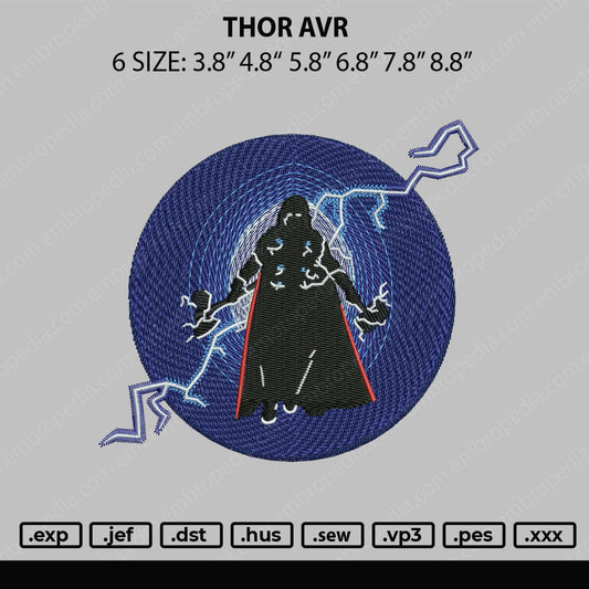 Thor Avr Embroidery File 6 sizes