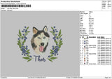 Thor Dog Embroidery File 6 sizes