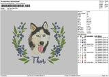 Thor Dog Embroidery File 6 sizes