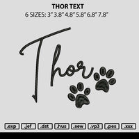 Thortext Embroidery File 6 sizes