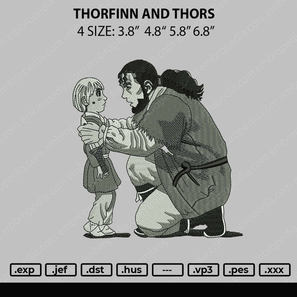 Thorfinn And Thor Embroidery File 4 size