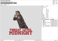 Threat Level V1 Embroidery File 6 sizes