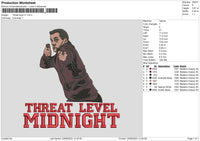 Threat Level V1 Embroidery File 6 sizes