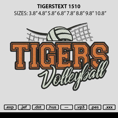 TIGERS VOLLEY BALL Embroidery File Machine Pattern