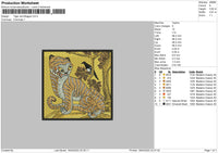 Tiger And Magpie Embroidery File 4 size