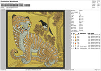 Tiger And Magpie Embroidery File 4 size