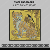 Tiger And Magpie Embroidery File 4 size