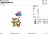 Tigger Balloon Embroidery Designs File