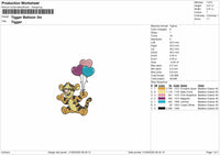 Tigger Balloon Embroidery Designs File