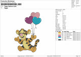 Tigger Balloon Embroidery Designs File