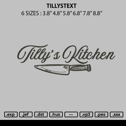 Tillystext Embroidery File 6 sizes
