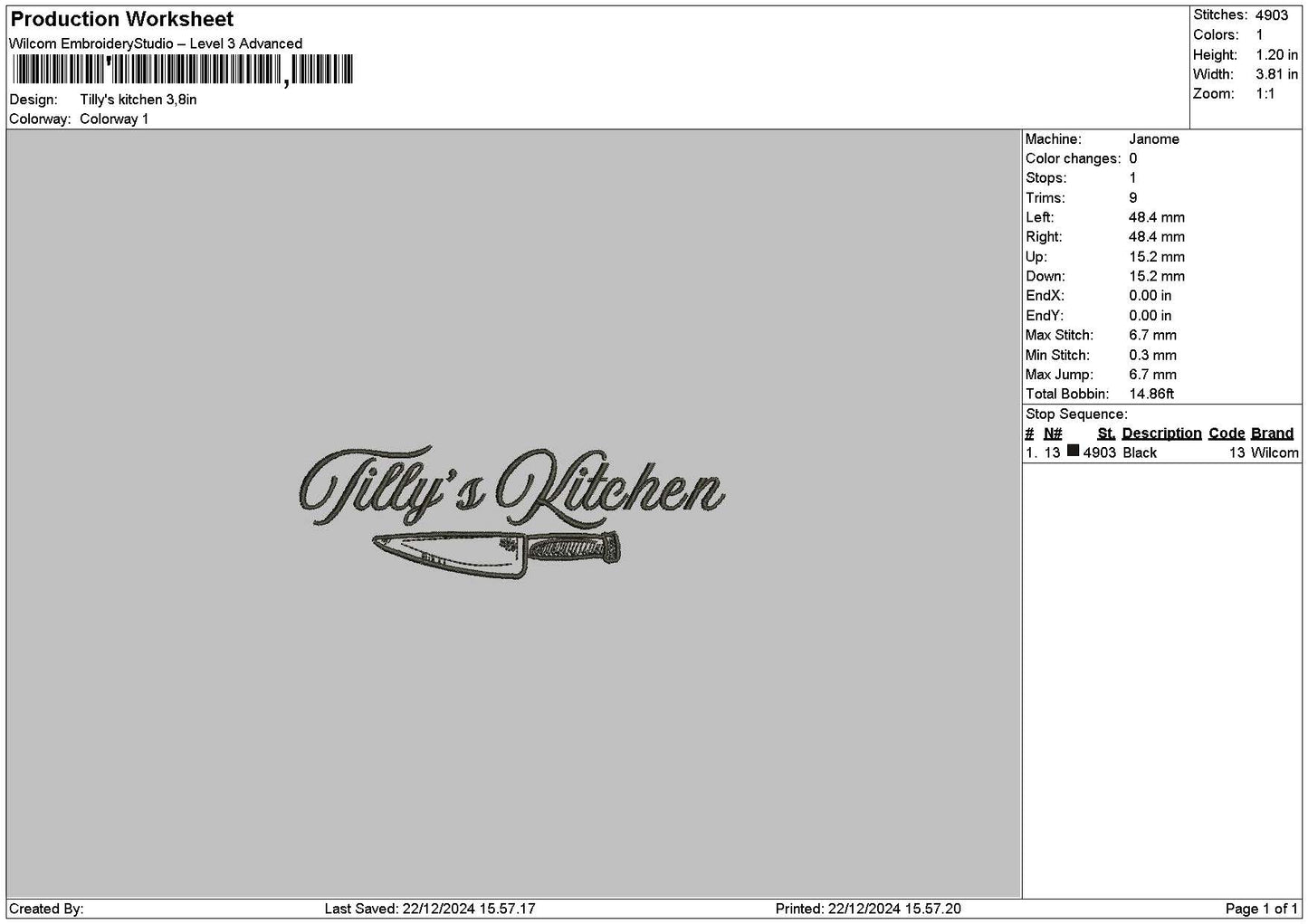 Tillystext Embroidery File 6 sizes