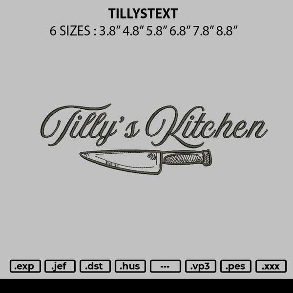 Tillystext Embroidery File 6 sizes