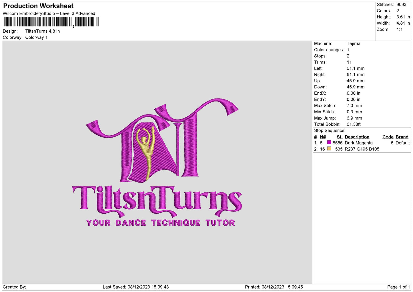 Tiltsn Embroidery File 6 sizes