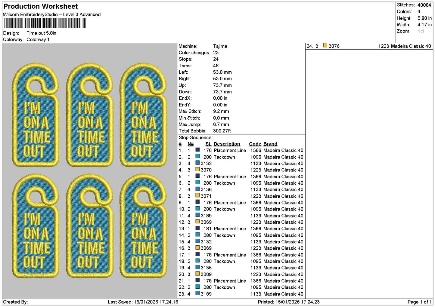 Timeoutpatch Embroidery File 6 sizes