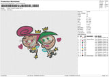 Timmy Turner & Cosmo Embroidery File 4 size