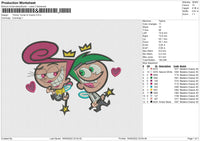 Timmy Turner & Cosmo Embroidery File 4 size