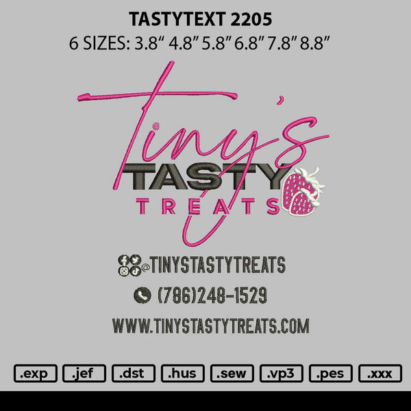 Tinytext Embroidery File 6 sizes
